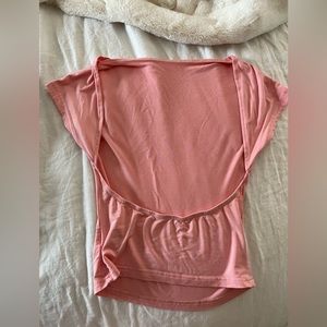 super cute baby pink tee with cut out back